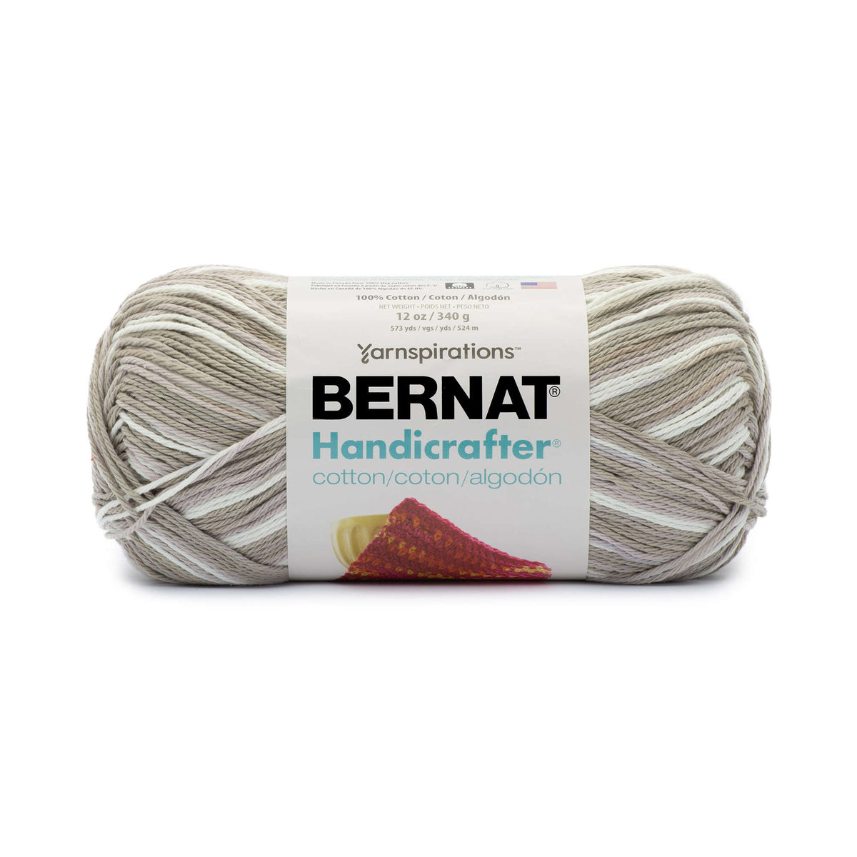 Bernat Handicrafter cotton yarn ball on a white background
