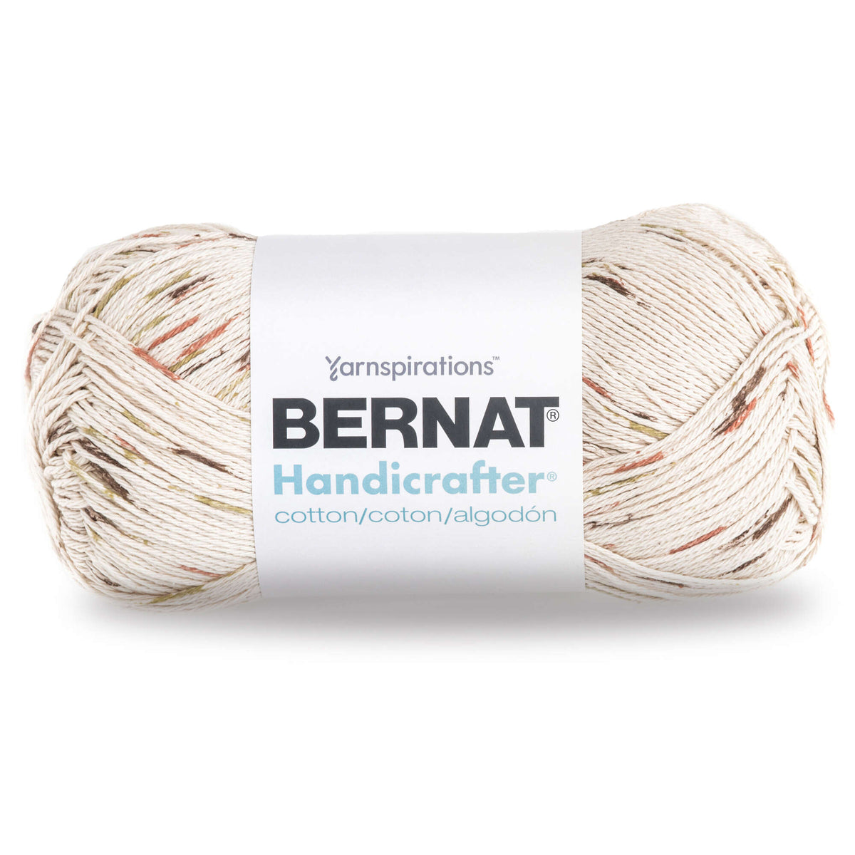 Ball of Bernat Handicrafter yarn on a white background