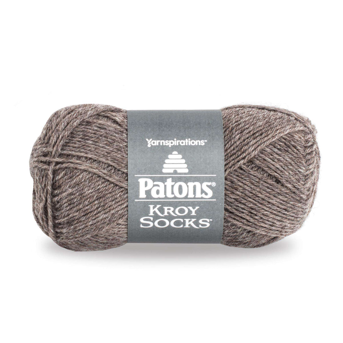 Ball of Patons Kroy Socks yarn on a white background